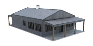 30x40 metal home with 2 bedrooms and attached carport