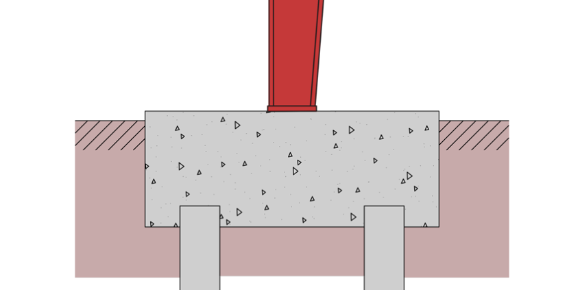 Concrete Pile Foundation Illustration