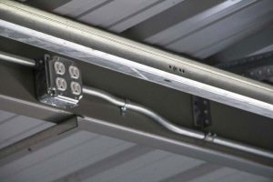 electrical outlets inside a metal building