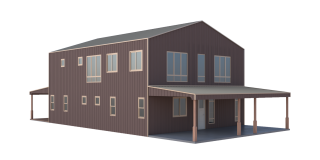 Design for two Story 4 bedroom metal building with living quarters