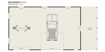 30x50 Hobby auto workshop floor plan