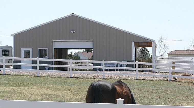 Steel Barn with Run-in Shed