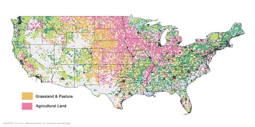 Farm, ranch and grass land in the United States