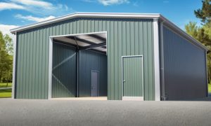 modern metal workshop building