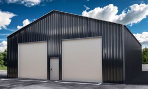 Modern black shop building