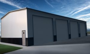 Large 4 bay metal workshop garage