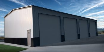 Large 4 bay metal workshop garage