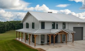 30x40 Barndominium in white (3 bedrooms)