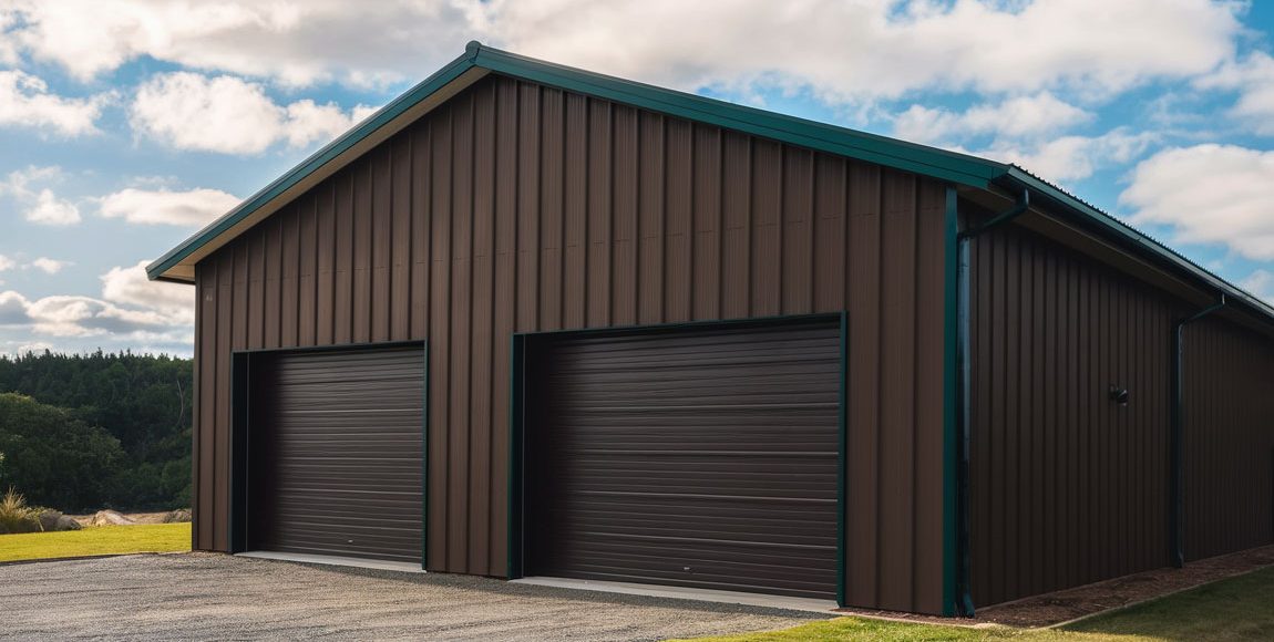 30x40 metal building in brown