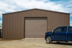 metal garage building in brown