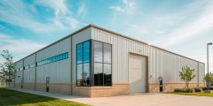 modern metal warehouse building