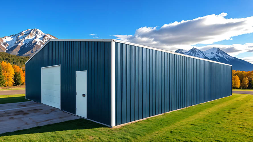 40x50x10 metal building kit side view