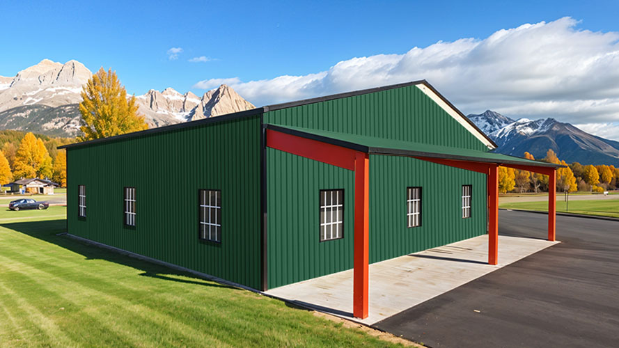 one story barndominium garage