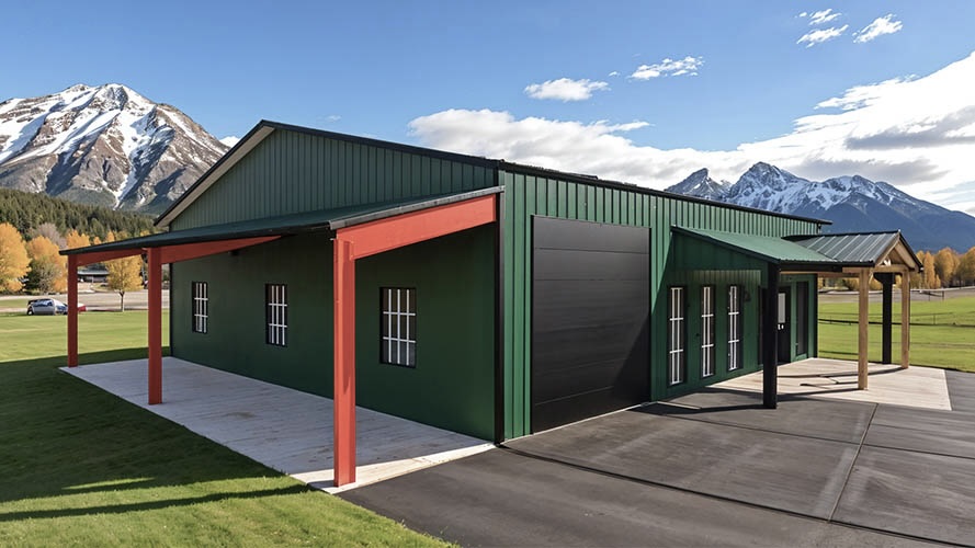 one story barndominium garage