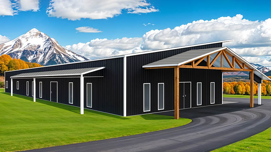 single story barndominium shop