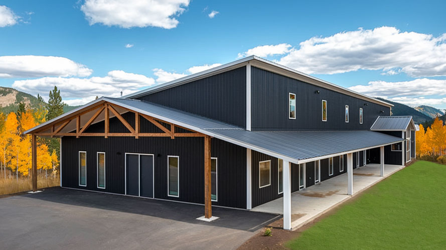 single story barndominium shop