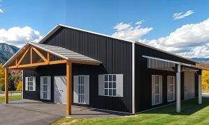 single story three bedroom barndominium