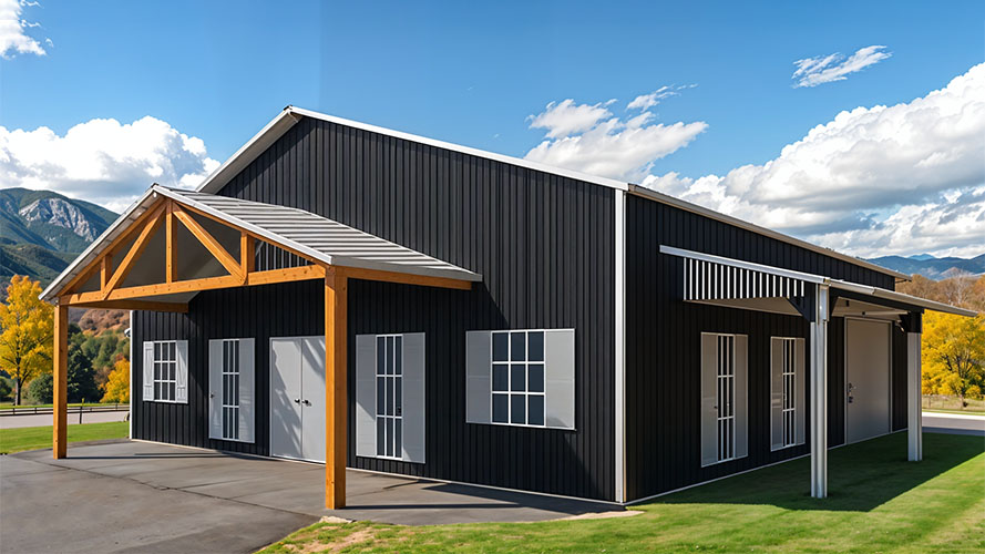 single story three bedroom barndominium