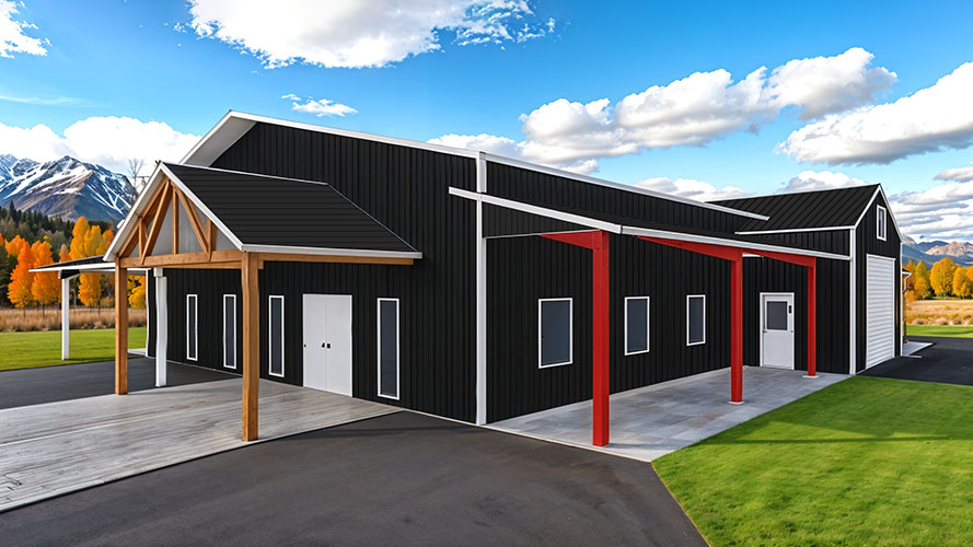 one story barndominium shop