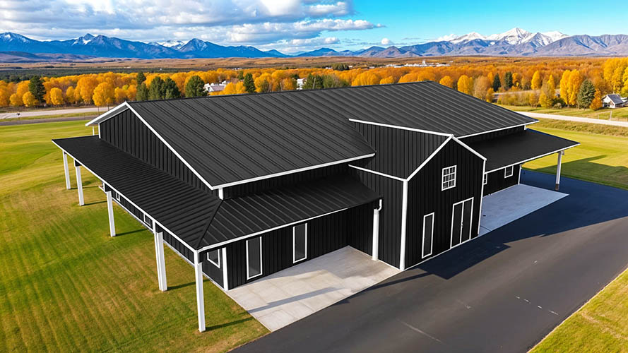 one story barndominium shop