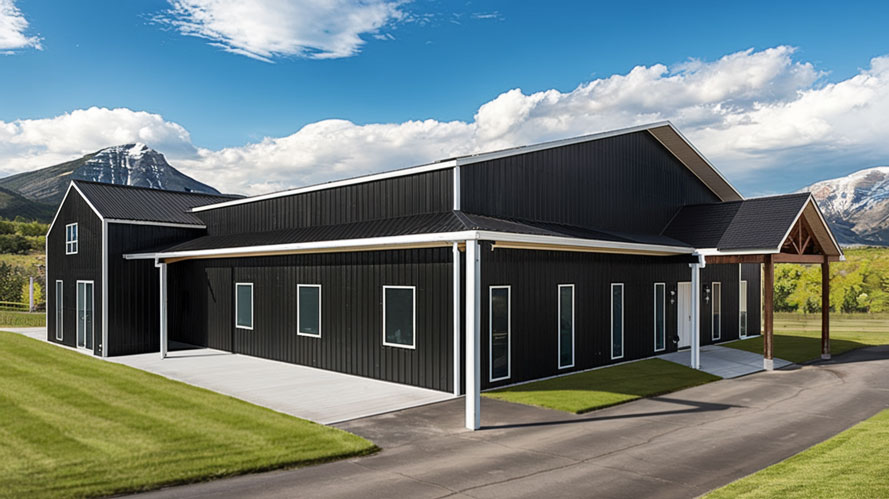 one story barndominium shop