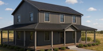 small barndominium wrap around porch