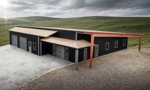 single slope roof barndominium