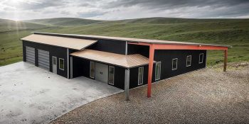 single slope roof barndominium