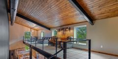Open plan living quarters in a steel framed home
