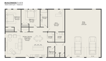 barndominium floor plan 3200 sq ft 2 bedroom with 4 car garage