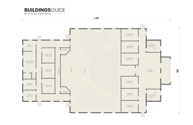 Barndominium Church | 350 Seats | Prefab Building Kits For Sale