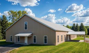 Prefab church building - 250 seats - side view