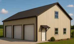 30x50 three bay garage with loft