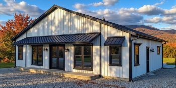barndominium 2 bedroom 2 bath in black and white, single story