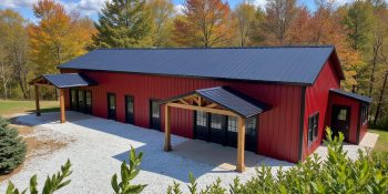 1200 sq ft barndominium 3 bedroom in red and black