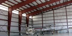 metal aircraft hangar building interior