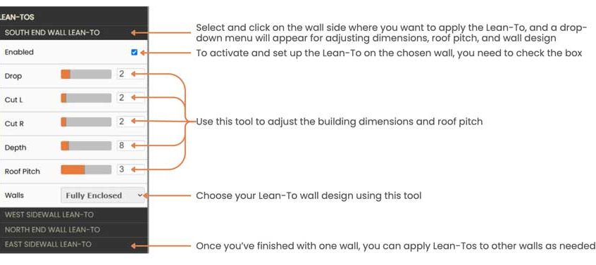 3D designer lean to controls
