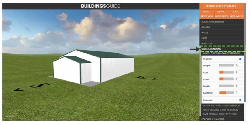 3D designer adding a gable extension