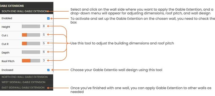 3D designer gable extension options