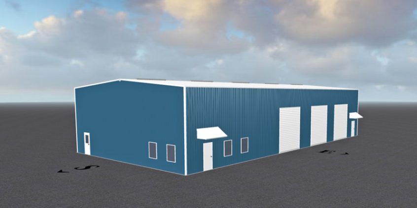 5,000 sq ft warehouse designer concept with multiple loading docks
