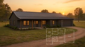 metal building home plan and blueprint