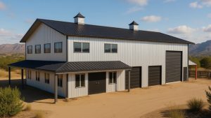 Barndominium with big workshop render (BG)