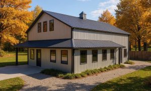 Rustic two bedroom barndominium with loft