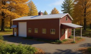 Simple 1500 sq ft shop house with 2 bedrooms and 900 sq ft workshop space