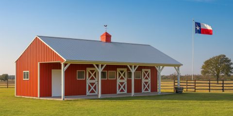 28x48 shed row horse barn