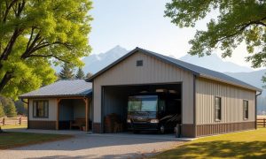 rustic rv storage garage with living space
