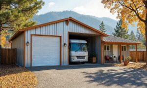 Large rv garage with attached living quarters