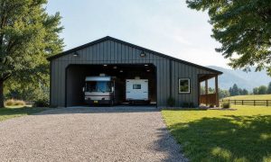 Double wide rv garage with attached apartment