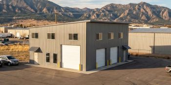 36x48 Auto shop commercial single slope metal building with three bays
