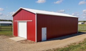 Hobby farm barn for livestock and feed